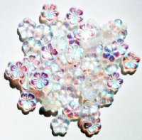 50 3x8mm Transparent Crystal AB Cupped Flower Beads